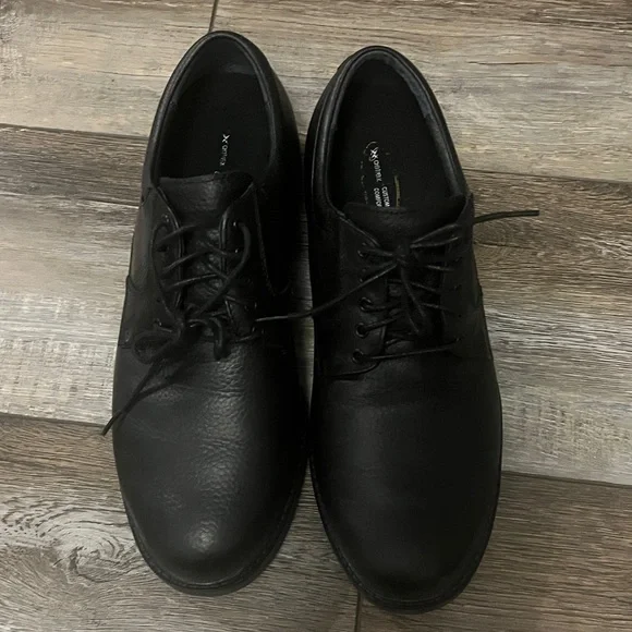 Aetrex Men\'s  Black Leather Oxfords size 10 medium with removable insert s-l400.jpg main image 2